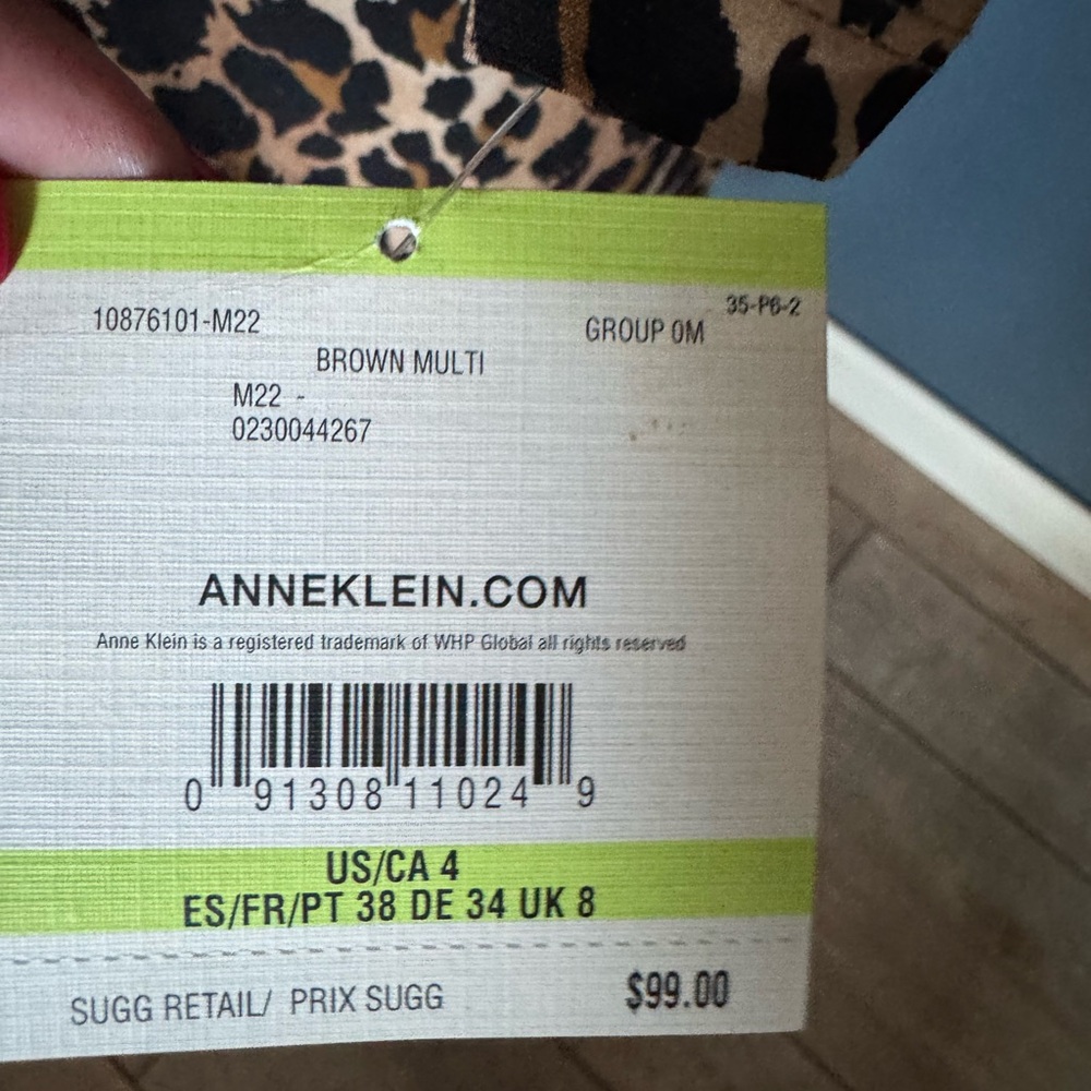 NWT Anne Klein Animal‎ Print Faux Wrap Stretch Dress - Picture 7 of 9